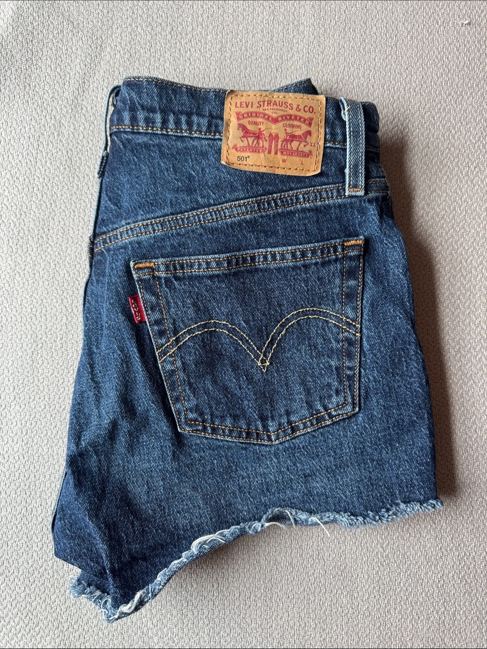 501 Levi's Blue Denim Cutoff Shorts